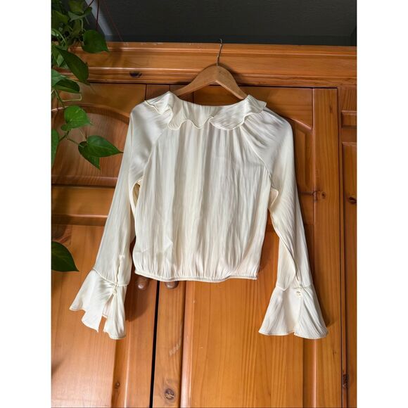 A New Day Flounce Long Sleeve V-Neck Ruffle Wrap Blouse SZ S NWT - Picture 11 of 13